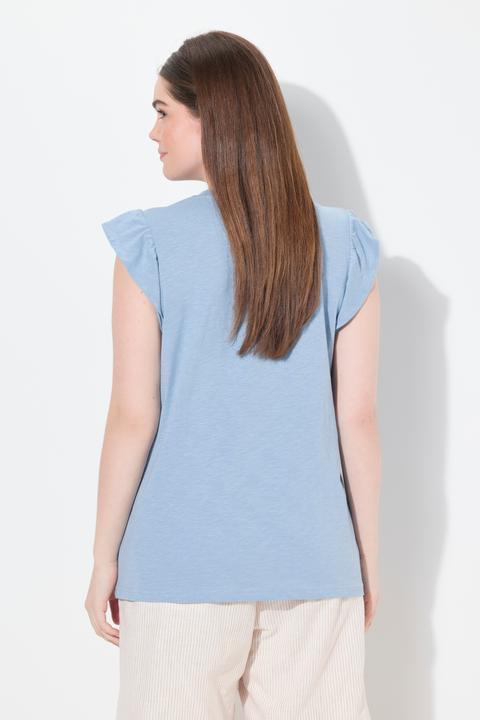 Image du produit Ulla Popken T-shirt, broderie, col rond, manches courtes, coton biologique (42, 44)