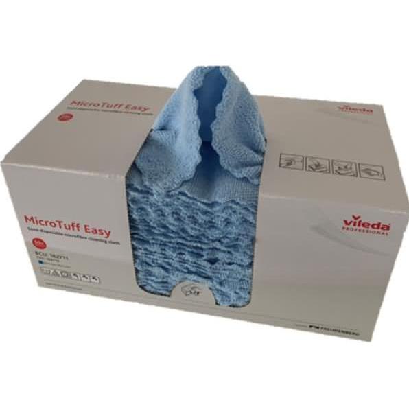 Vileda Microfasertuch MicroTuff Easy 30x30cm blau VE=50 Stück, Reinigungsutensil, Blau