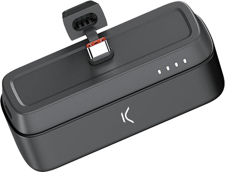 Immagine prodotto KSIX Powerbank tascabile USB-C da 4.800 mAh, supporto incorporato, 10 W, cavo da USB-A a USB-C, cariche (4800 mAh, 10 W, 10 Wh)