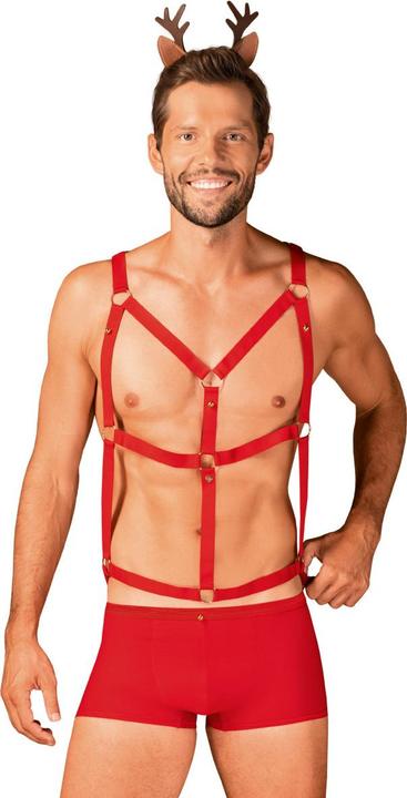 Obsessive Mr Reindy Harness, Shorts, Headband With Horns S/M