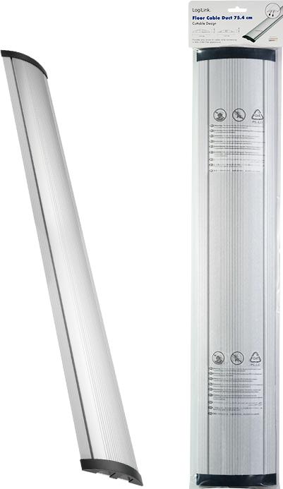 Produktbild LogiLink Bodenkabelabdeckung, Alu & ABS, 754x139x22mm, schneidbar, silber (Kabelkanal, 75.40 cm)