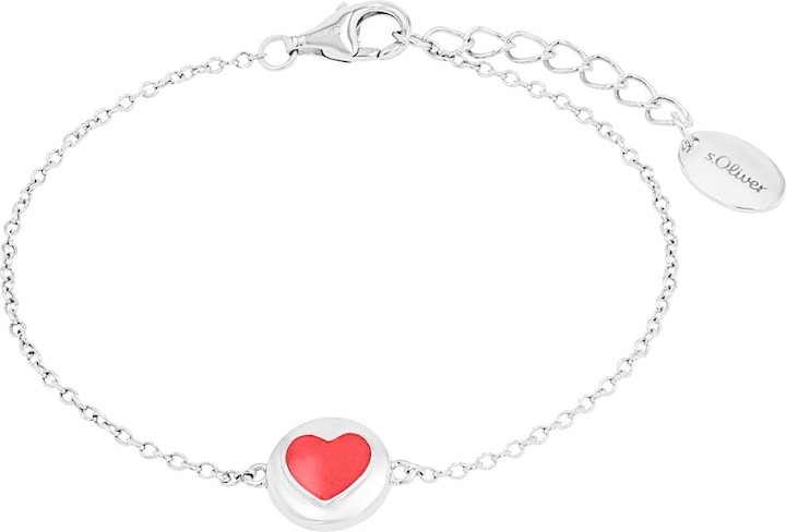 Produktbild S.Oliver Armschmuck für Mädchen, 925 Sterling Silber | Herz (16 cm, Silber 925)