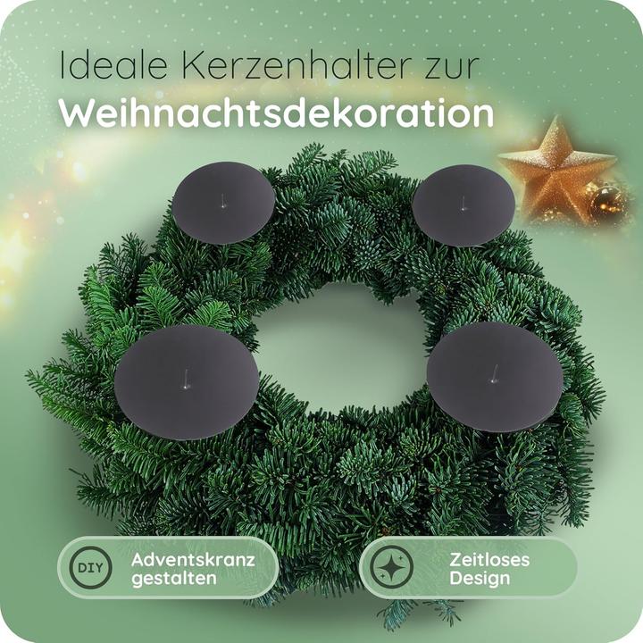 Produktbild Novaliv 4x Kerzenpick | Dorn, 6 cm SCHWARZ | Kerzenhalter für Adventskranz Kerzenpin Weihnachtskranz