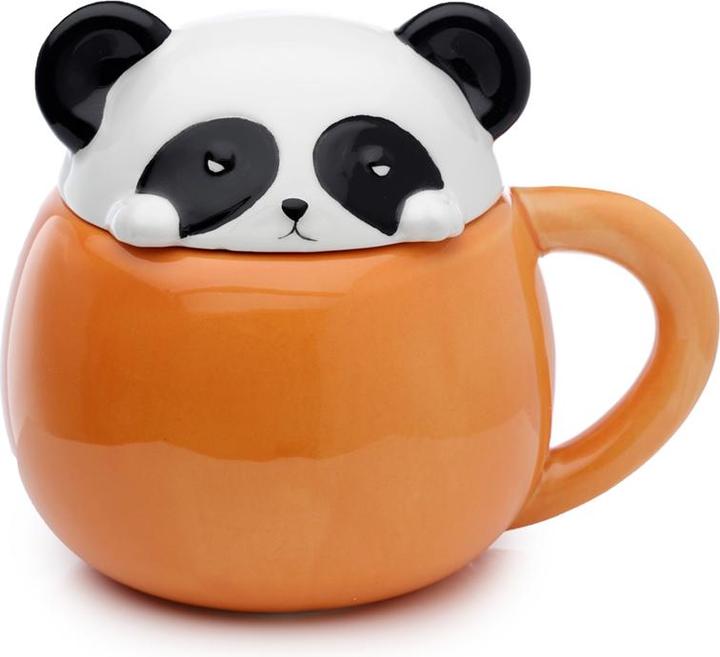 Puckator Adoramals Panda Bear Beeping Animal Lid Cup in Dolomite Ceramics