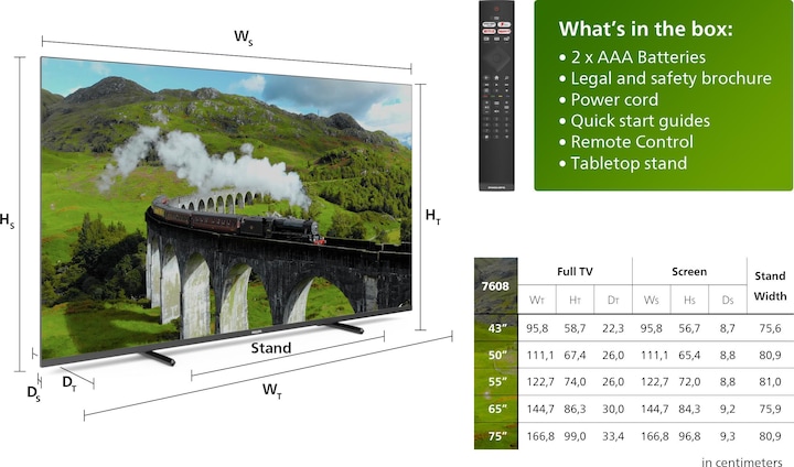 Produktbild Philips 50PUS7608/12 (50", PUS7608, LED, 4K, 2023)