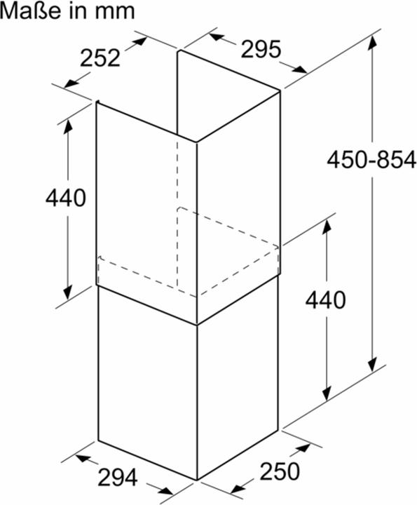 Productafbeelding Bosch Hausgeräte DWZ1IB6K1 Onderdeel & toebehoren voor kookmutsen Verlengstuk voor kookmutsen