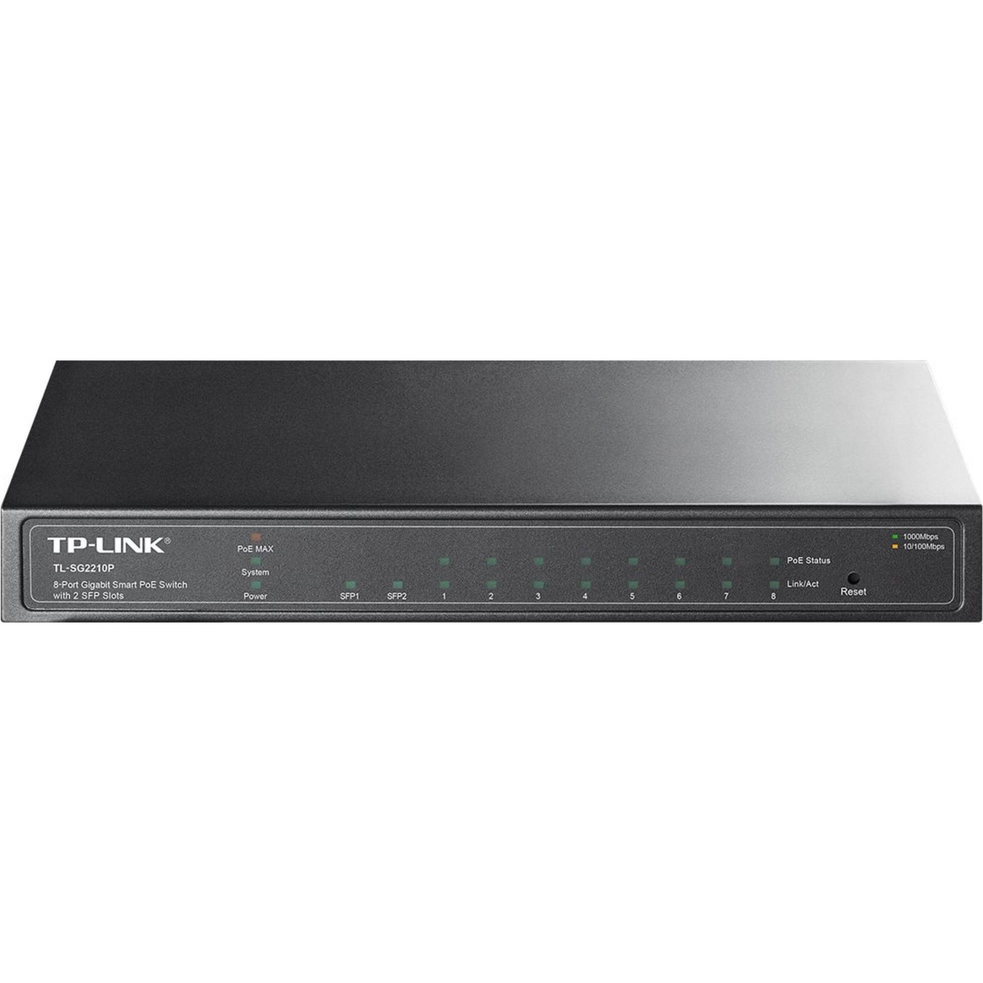 TP-Link Tl-Sg2210p (10 Ports), Netzwerk Switch, Schwarz