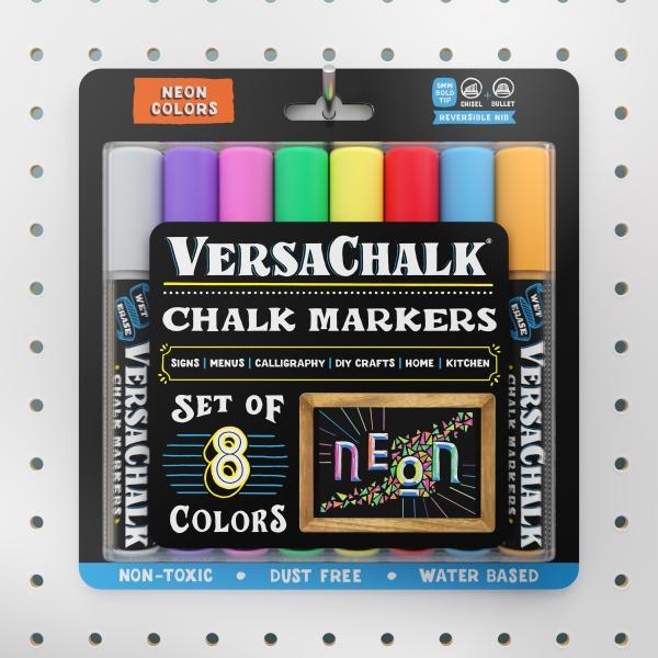 Produktbild VersaChalk - Neon Flüssigkreide Marker 8er Set mit 5 mm Spitze (Mehrfarbig, 5 mm, 8 x)
