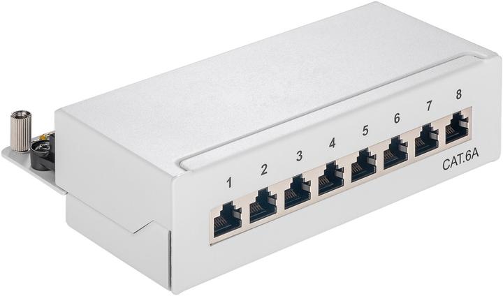 Goobay CAT 6a Mini/Desktop Patch Panel, 8 Port, Gray