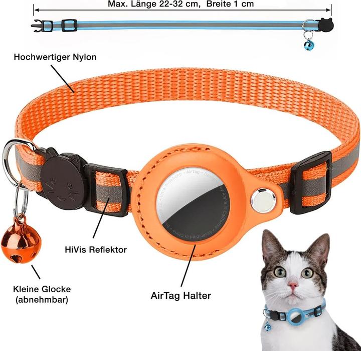 Image du produit Petolino Collier AirTag en nylon avec réflecteur (23, 24, 25, 27, 28, 29, 30, 31, 32, Chien, Chat, Général)