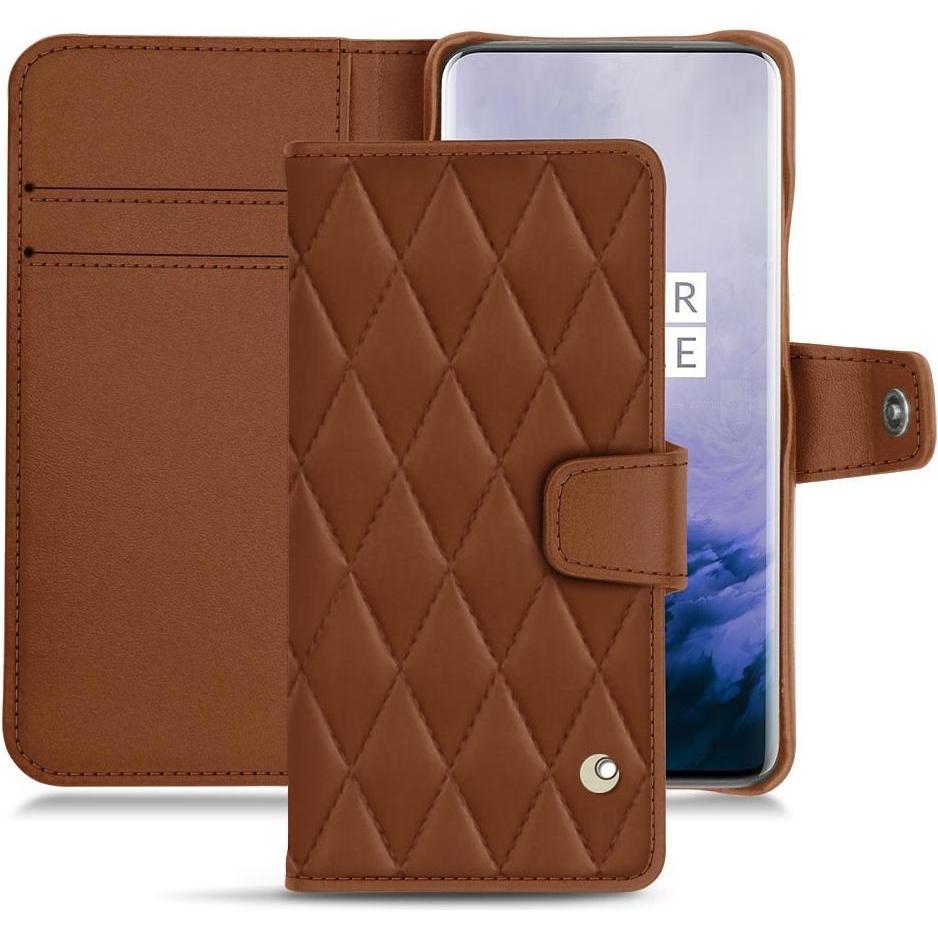 Noreve Lederschutzhülle Wallet (OnePlus 7 Pro), Smartphone Hülle, Braun