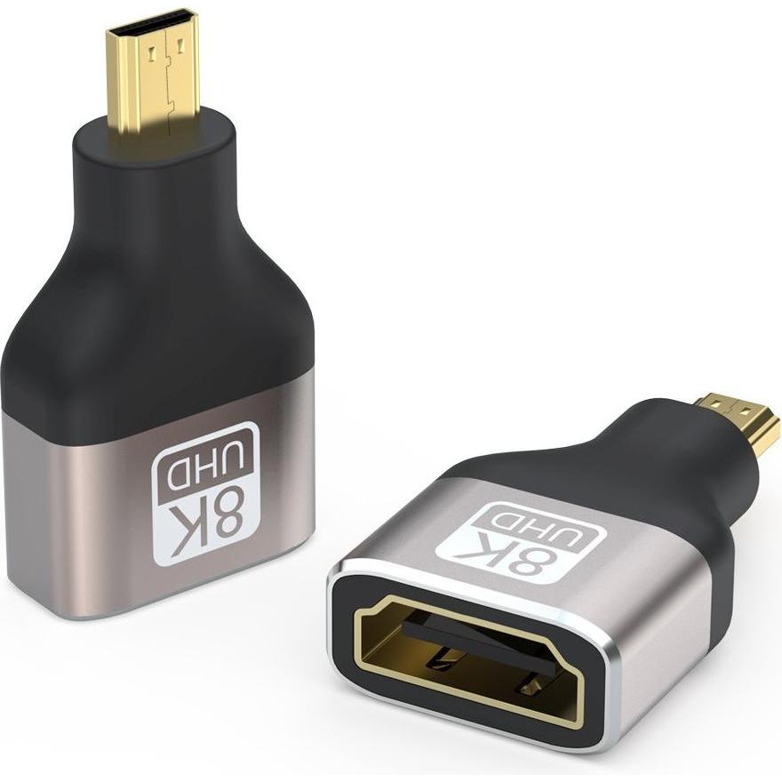 PremiumCord Adattatore 8K HDMI tipo A - micro HDMI tipo D, kovová, pozlacená (Micro HDMI), Adattatore dati + video, Argento