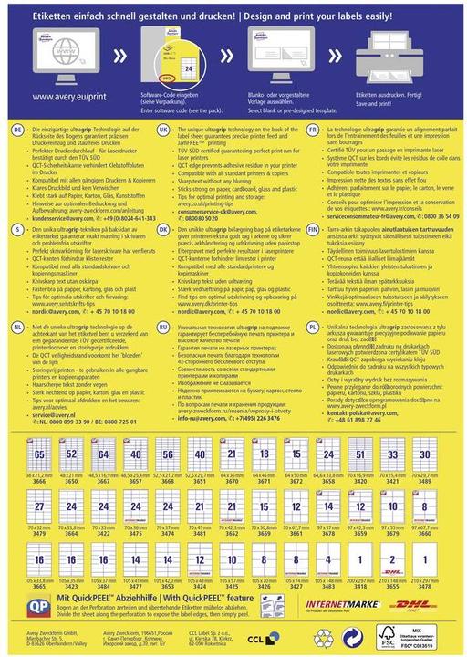 Actual product image Avery Universal Labels