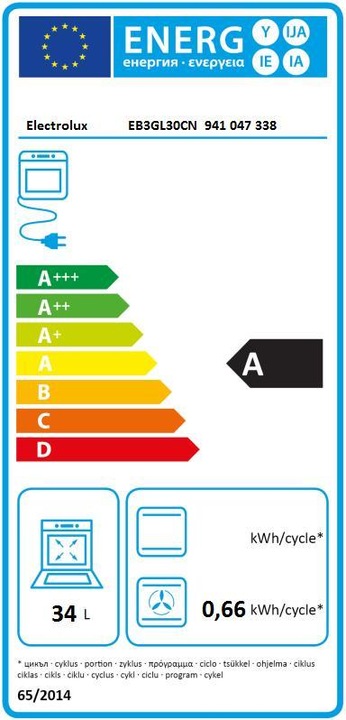 Label énergétique Electrolux EB3GL30CN