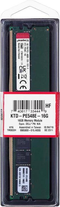 Produktbild Kingston 16GB DDR5-4800MT/S ECC MODULE (1 x 16GB, 4800 MHz, DDR5-RAM, DIMM)