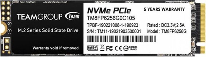 Actual product image Team Group MP33 (256 GB, M.2 2280)