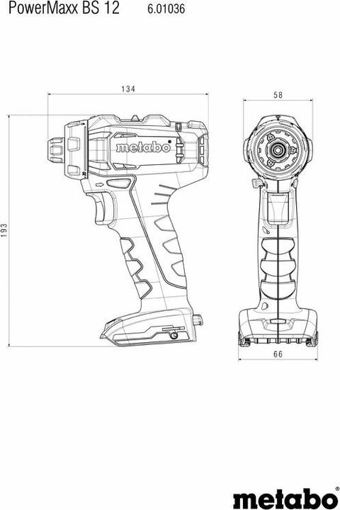 Image du produit Metabo Perceuse-visseuse sans fil 12V POWERMAXX BS 12 (Fonctionnement sur batterie)