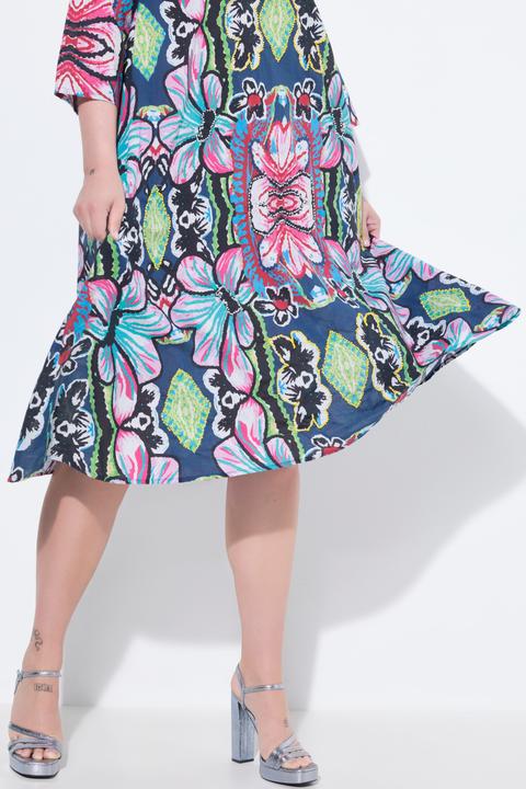 Produktbild Miamoda Midikleid, A-Linie, florales Muster, 3/4-Ärmel (56)