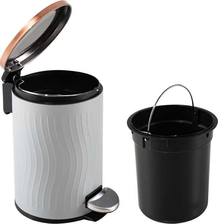 Image du produit HTI-Living Poubelle à pédale 3 litres Gris Cuivre (3 l)