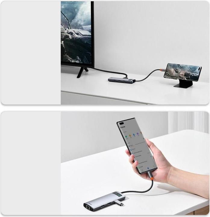 Actual product image Baseus Metal Gelam Series (USB-C, 8 Ports)