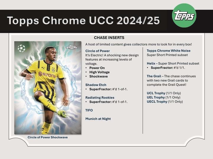 Actual product image Topps 2024-25 ChromeÂ® UEFA Club Competitions - Hobby Box (Box Set & Collection)