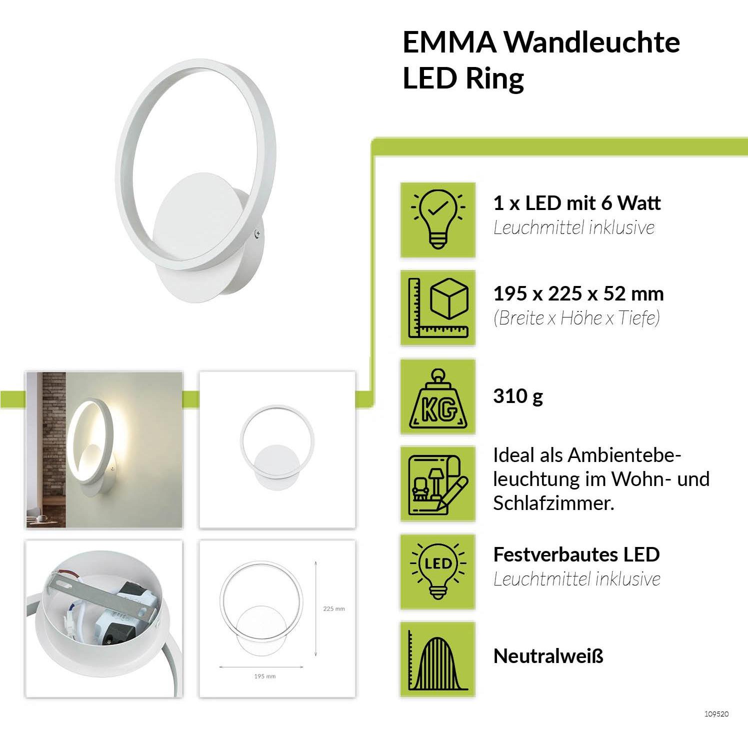 Thumbnail - Licht-Erlebnisse, Wandleuchte + Deckenleuchte, Wandlampe Clara (760 lm)