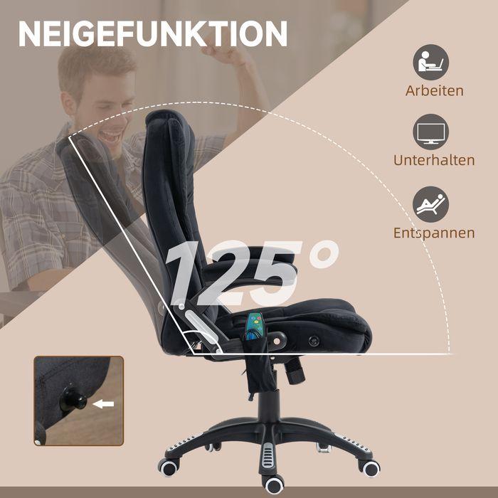 Produktbild Swisshandel24 Bürostuhl mit Massage- & Wärmefunktion, ergonomisch, Schwarz (45 - 55 cm)