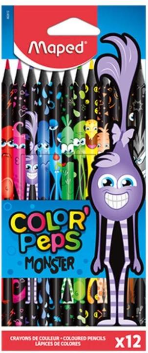 Actual product image Maped COLOR'PEPS MONSTER triangular crayon, 12-pack cardboard box (Multicoloured, 12 x)