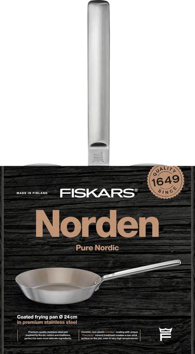 Productafbeelding Fiskars Plieninė keptuvė Norden su danga (24cm), 1067631 (Koekenpan, Staal, 24 x 10.90 cm)