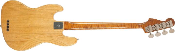 Actual product image Fender Custom Shop Artisan Maple Burl Jazz Bass, Aged Natural RW (Electric bass, Ash with maple top, Maple neck, Rosewood fingerboard)