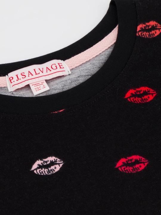 Produktbild Pj Salvage Pyjama Oberteil "Be mine" schwarz/klein gemustert (S)