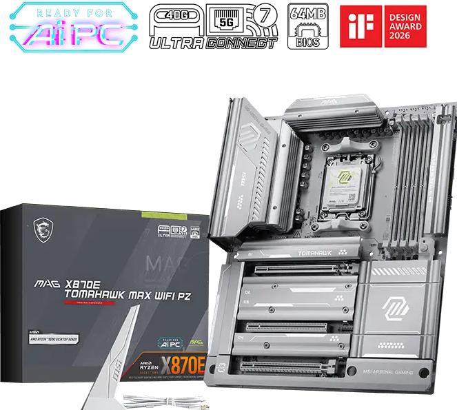 Actual product image MSI MAG X870E TOMAHAWK MAX WiFi PZ (AM5, AMD X870E, ATX)
