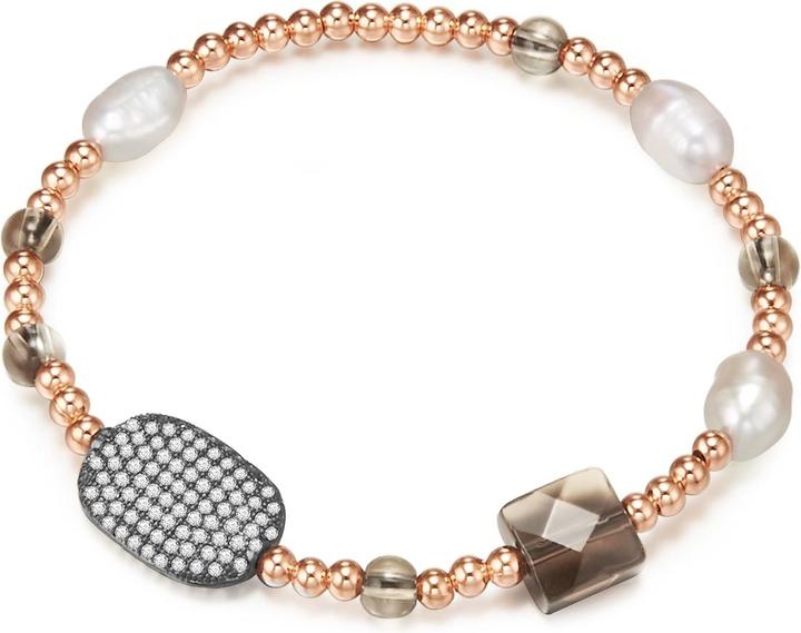 Immagine prodotto Lulu & Jane Lega di metallo zirconia cubica perla d'acqua dolce coltivata oro rosa 19,0 - 22,0 cm - 33086 (22 cm, Lega metallica)