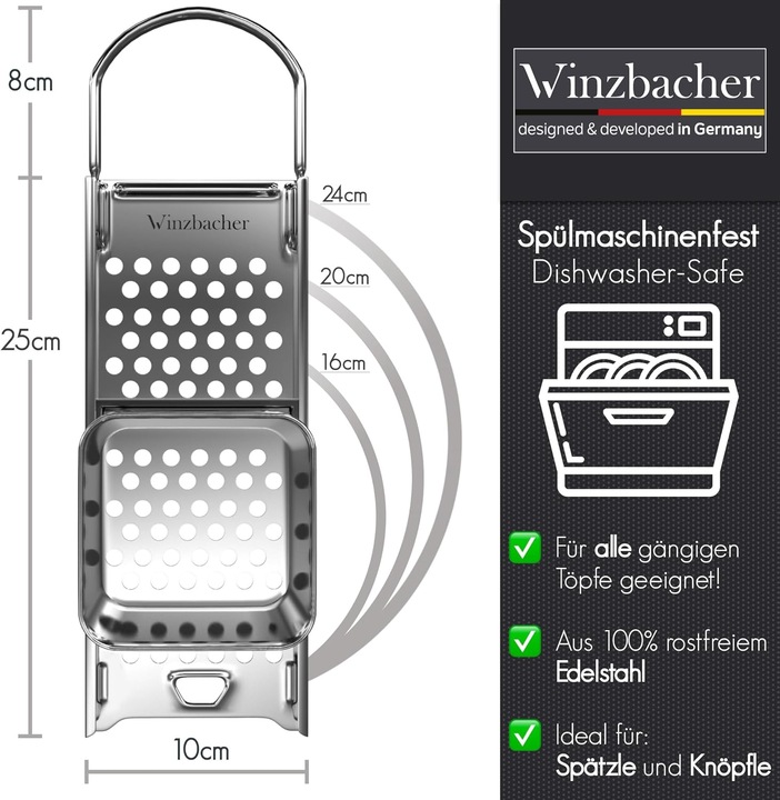 Produktbild Winzbacher Spätzlehobel + Schöpflöffel