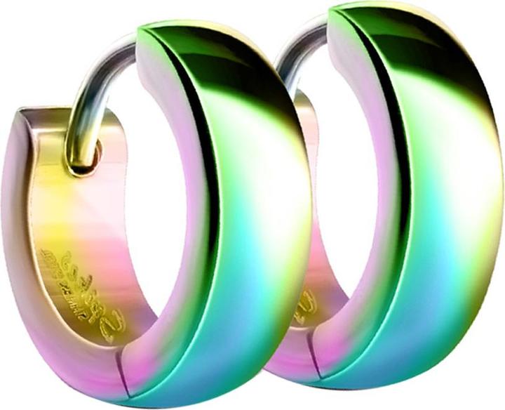 Image du produit Star Piercing Boucle d'oreille à rabattre arrondie colorée (sans laiton, Acier chirurgical 316L)