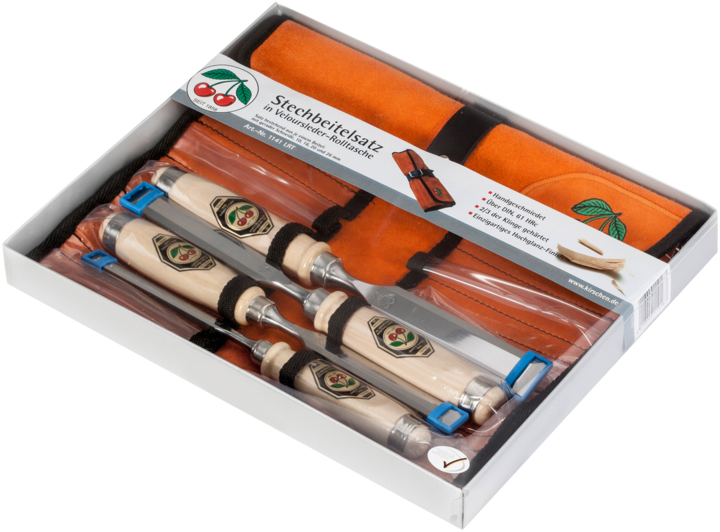 Image du produit Kirschen Jeu de ciseaux à bois 1151 LRT 4 pcs. en étui cuir velours (26 mm)