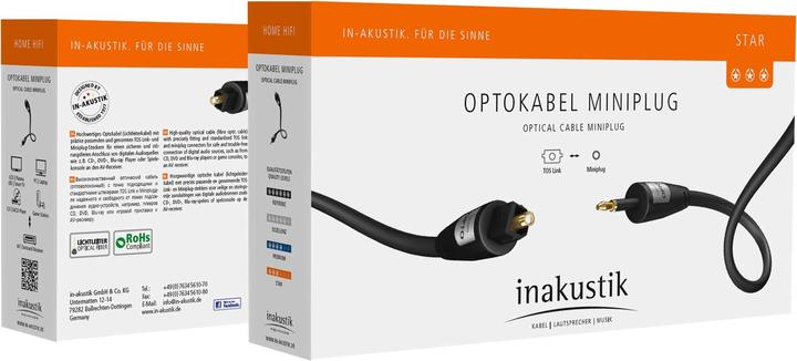 Produktbild Inakustik Star Optokabel Miniplug (1.50 m, Optisch)