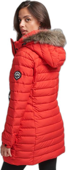 Produktbild Superdry Halblange Daunenjacke mit Kapuze und Kunstpelz, Damen (10XL)