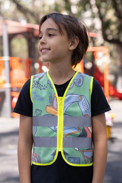 Produktbild Korntex Kinder Warnweste Working Heroes Hellgrün/Baustelle CO2 Neutral XS EN 17353 ® ACTWORCON (XS)