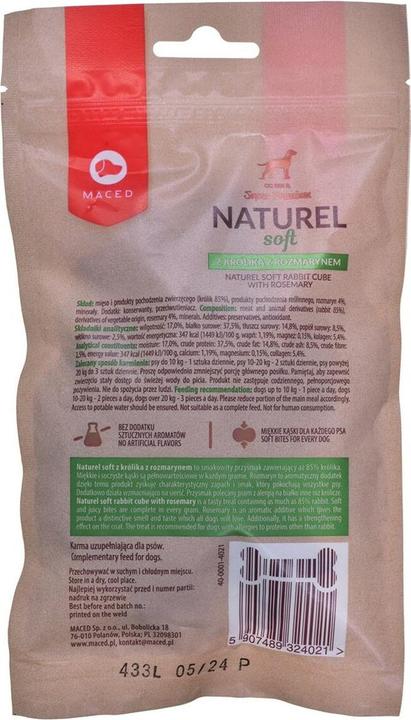 Produktbild Maced Super Premium Naturel Soft Kaninchen mit Rosmarin - Hundeleckerli - 100g (Senior, 1 Stk., 100 g)
