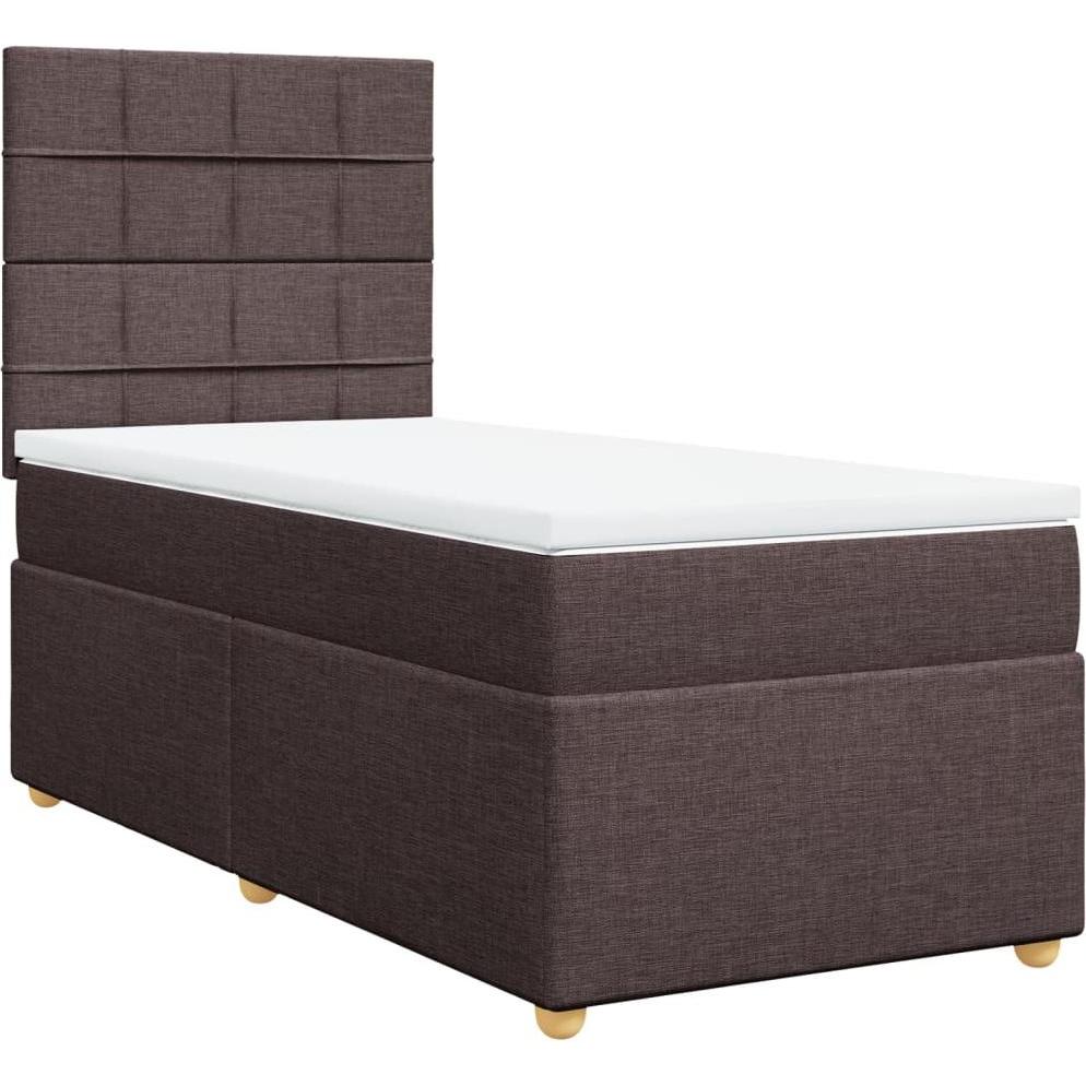 Thumbnail - VidaXL, Boxspringbett, Boxspringbett Polsterbett Bett mit Matratze Dunkelbraun 140x190cm Stoff (140 x 190 cm)