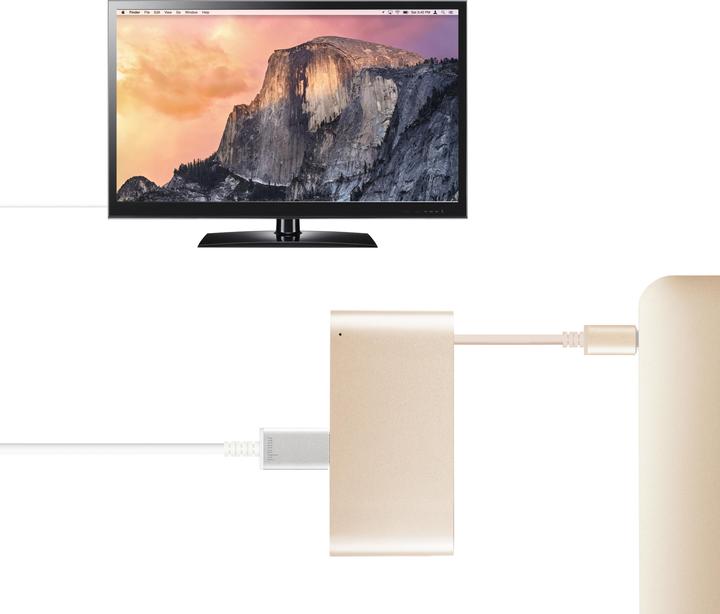 Actual product image Moshi USB-C Multiport Adapter Gold (USB-C, 3 ports)