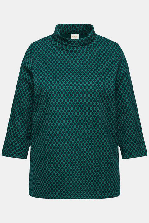 Produktbild Ulla Popken Sweatshirt, Jacquard, Stehkragen, 3/4-Arm (46, 48)