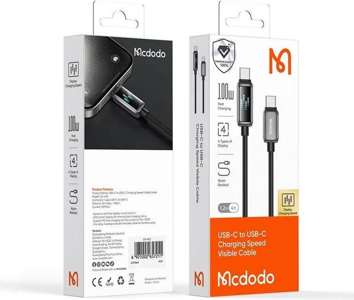 Produktbild Mcdodo USB C – USB C (1.20 m, 100 W)