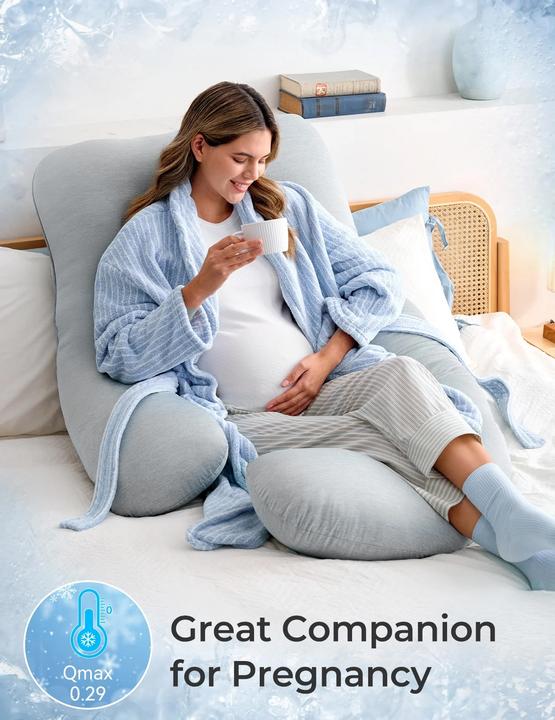 Produktbild Momcozy U Shaped Cooling Fabric Pregnancy Pillow (148 cm)