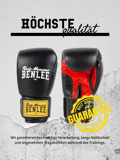 Image du produit Benlee Gants de boxe Fighter cuir noir (12 OZ, Taille unique)