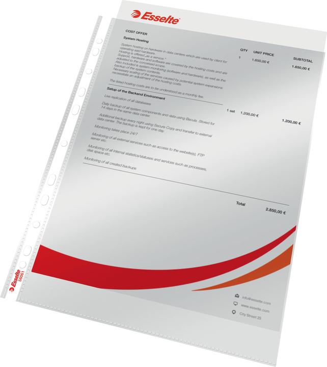 Actual product image Esselte Plastic Pocket Standard (A4, 10x)