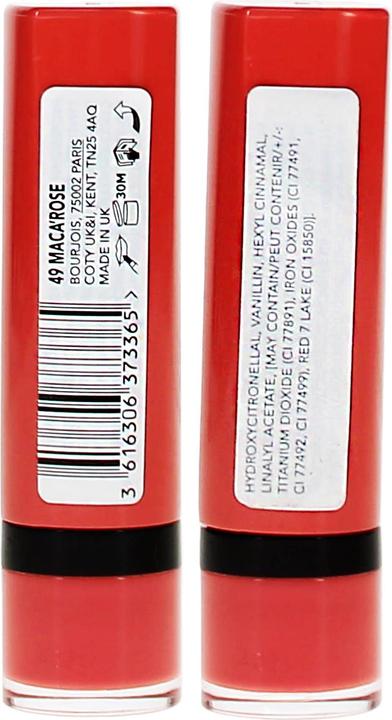 Actual product image Bourjois Rouge Velvet The Lipstick (49 Maca'Rose)