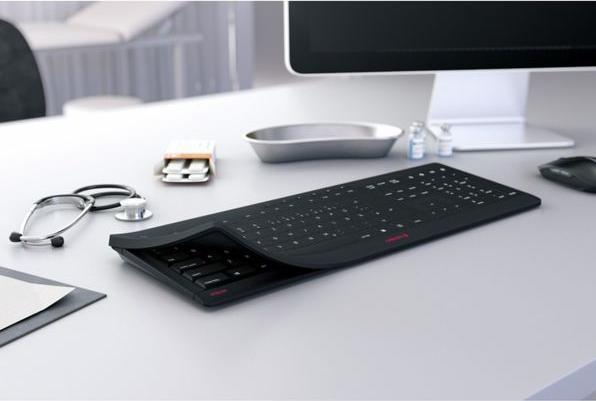 Actual product image CHERRY TAS STREAM PROTECT KEYBOARD Wireless DE-Layout bw (DE, Cable)