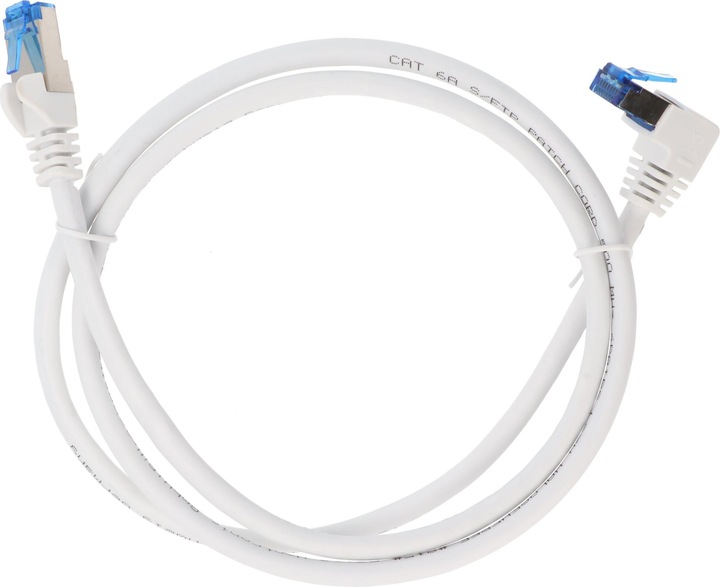 Produktbild Goobay CAT 6A Patchkabel 1x 90° gewinkelt, S/FTP (PiMF), Weiss, 3 m (S/FTP, CAT6a, 3 m)
